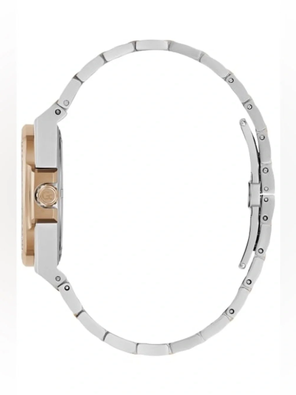 New Gc Two-Tone Bracelet Watch with Burgundy Dial